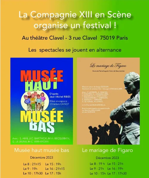 Affiche de Musée haut Musée bas | La compagnie 13 en Scène organise un festival