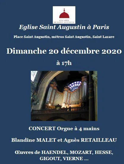 Affiche de Orgue à quatre mains à Saint-Augustin