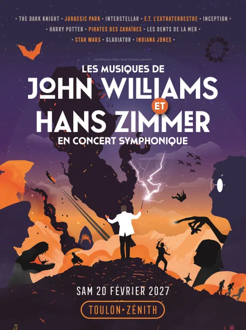 Affiche de Les Musiques de John Williams et Hans Zimmer en concert symphonique | Toulon