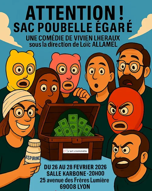 Affiche de Attention ! Sac poubelle égaré !