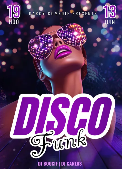 Affiche de Soirée Disco Funk Party