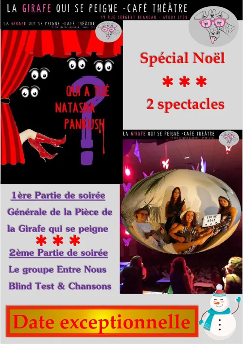 Affiche de La Girafe qui se peigne + blind test | spécial noël
