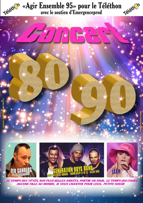 Affiche de Concert annees 80/90 pour le Téléthon