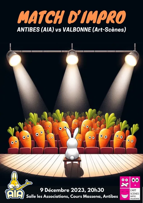 Affiche de Match d'improvisation : AIA vs l'Art Scènes