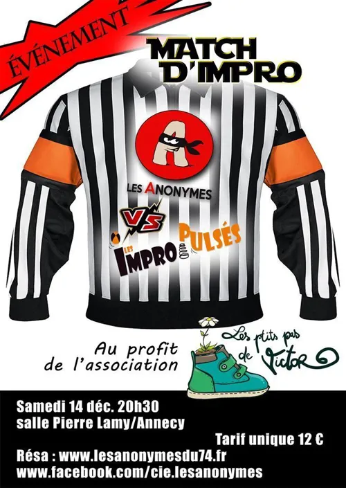 Affiche de Match d'improvisation théâtrale : Les Anonymes rencontrent les Impropulsés