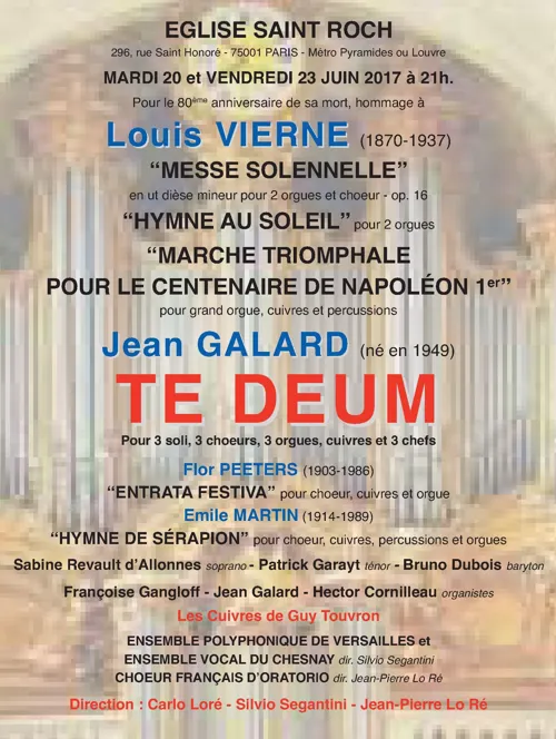 Affiche de Te Deum de Galard - Messe de Vierne
