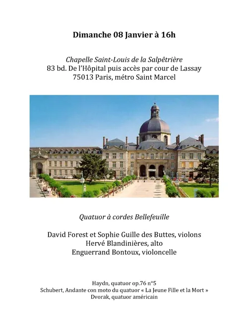 Affiche de Quatuor à Cordes Bellefeuille à la Salpêtrière