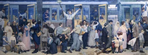 Le départ des Poilus, de l'Américain Albert Herter, souvenir de son fils Everit, tué dans l'Aisne
