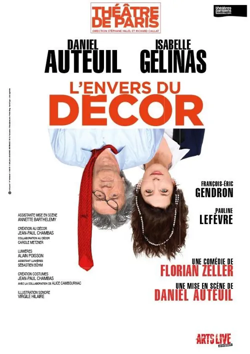 Affiche de L'envers du décor | avec Daniel Auteuil et Isabelle Gélinas | mis en scène par Daniel Auteuil