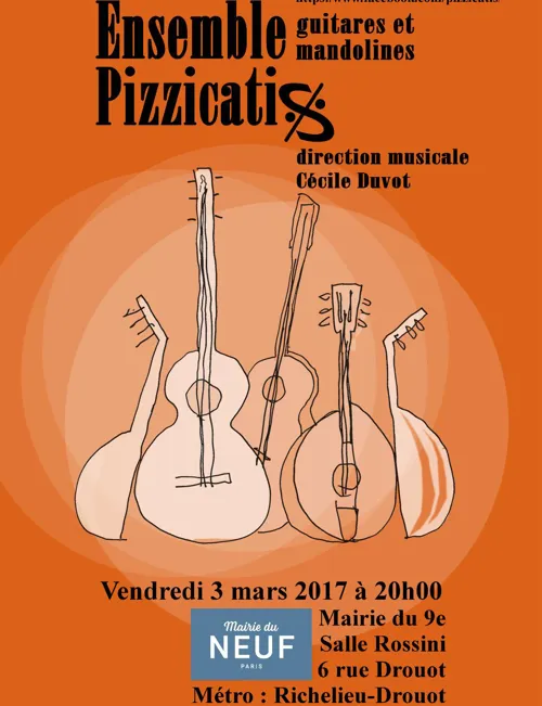 Affiche de Pizzicatis | Ensemble de mandolines et guitares