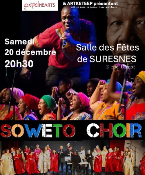 Affiche de Les Gospel Hearts invitent les Soweto Choir pour une soirée gospel autour de la paix