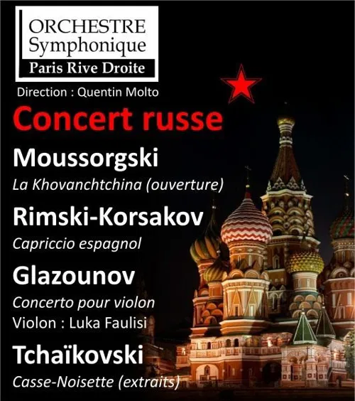 Affiche de Concert Russe : Moussorgski / Rimski-Korsakov / Glazounov / Tchaïkovski