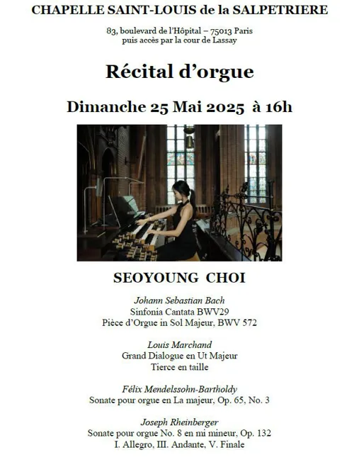 Affiche de Récital d'orgue Seoyoung Choi
