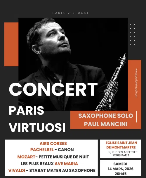 Affiche de Concert Paris Virtuosi Paul Mancini