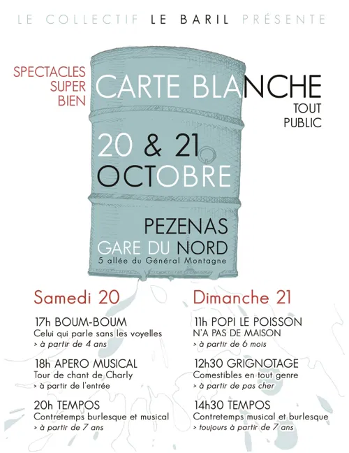 Affiche de Carte Blanche au Collectif Le Baril