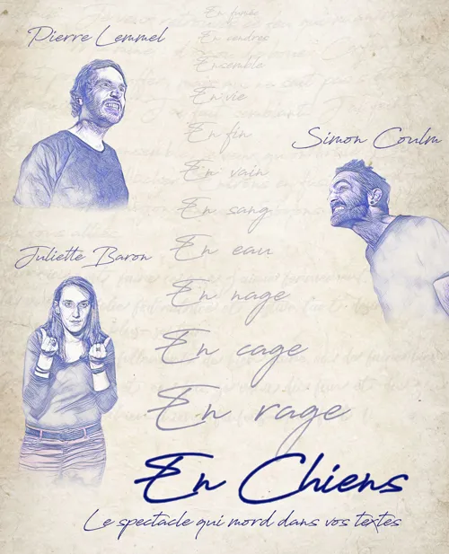 Affiche de En chiens, le spectacle qui mord dans vos textes