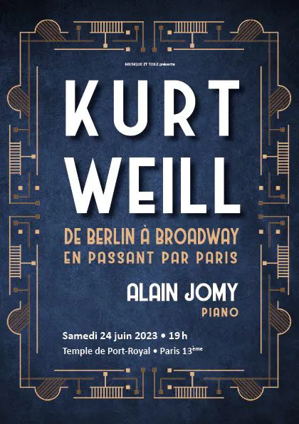 Affiche de Hommage à Kurt Weill : De Berlin à Broadway en passant par Paris