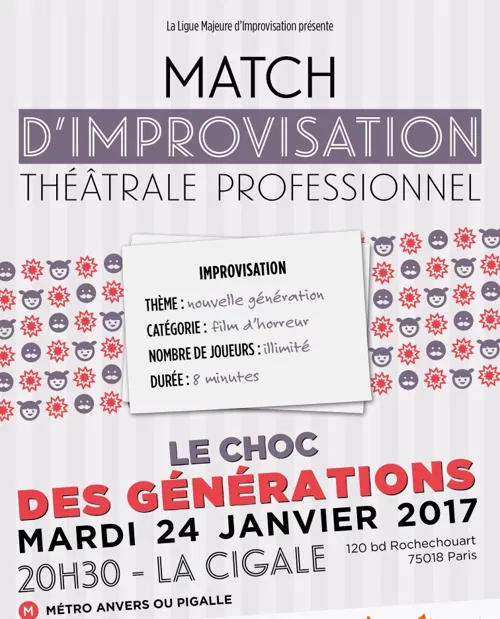 Affiche de Match d'impro professionnel : Le choc des Générations