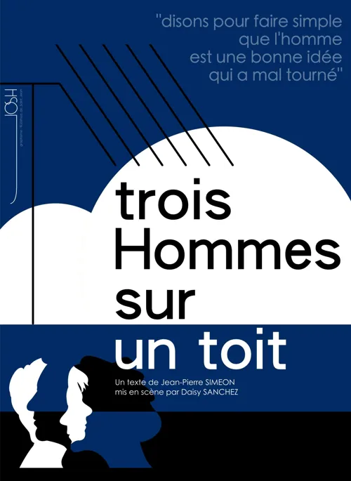 Affiche de 3 hommes sur un toit