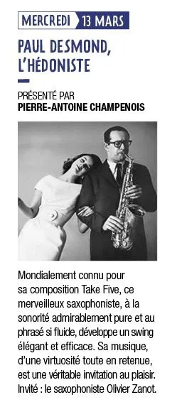 Affiche de Paul Desmond, l'hedoniste
