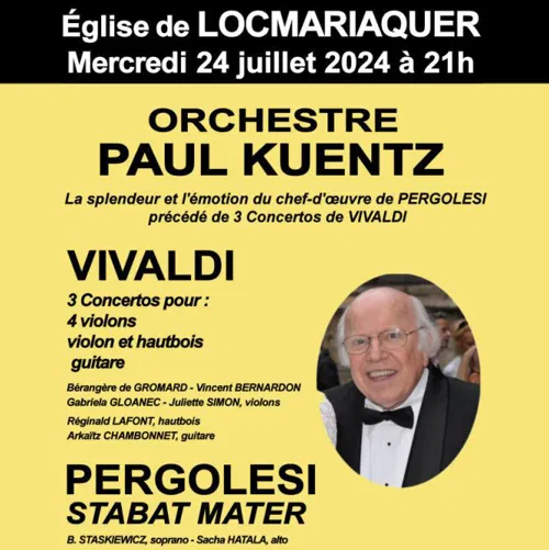 Affiche de Orchestre Paul Kuentz : Vivaldi / Pergolesi | Locmariaquer