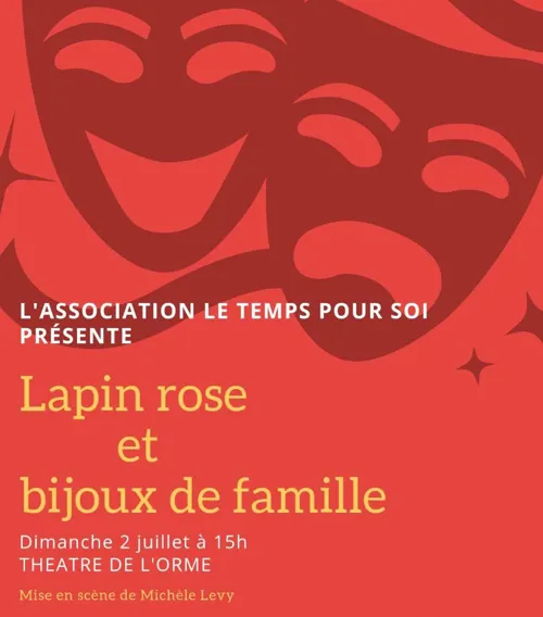 Affiche de Lapin rose et bijoux de famille