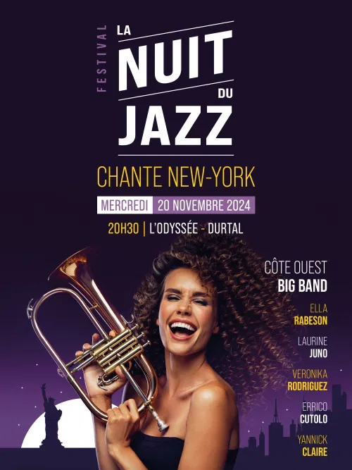 Affiche de La Nuit du Jazz à Durtal chante New-York