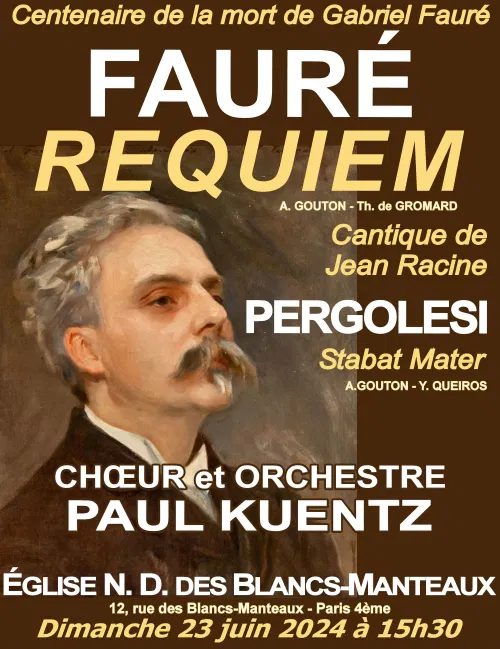 Affiche de Choeur et orchestre Paul Kuentz : Fauré Requiem, Pergolesi Stabat Mater