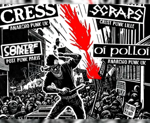 Affiche de Oi Polloi + Contre Soirée + Cress + Scraps