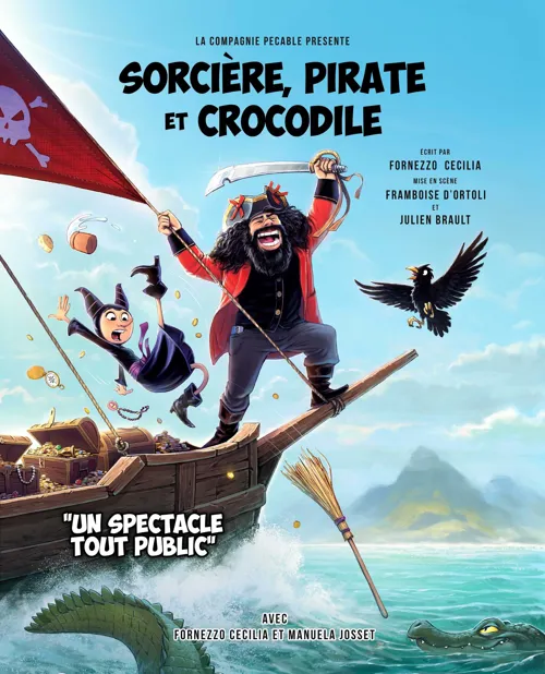 Affiche de Sorcière, pirate et crocodile