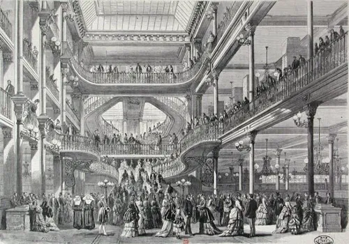 Affiche de Visite guidée : Exposition temporaire La naissance des Grands magasins, mode, design, jouet, publicité 1852-1925