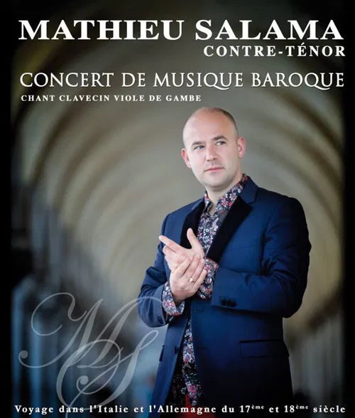 Affiche de Arias Baroque contre-ténor Mathieu Salama