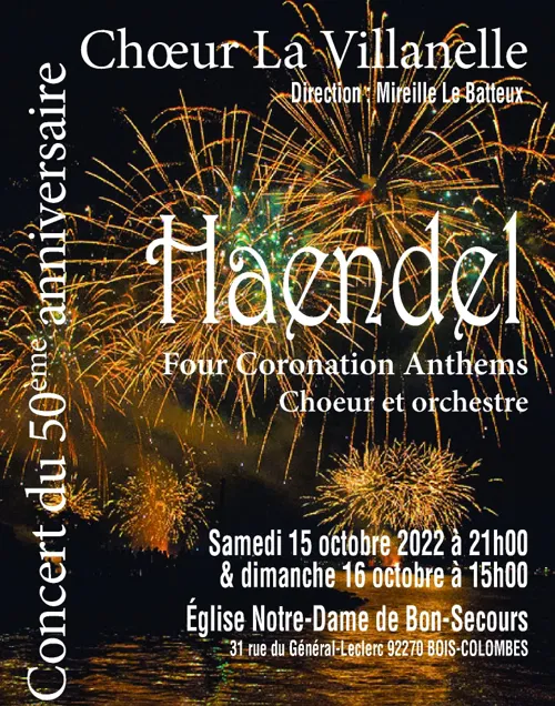 Affiche de Haendel | 50ème Anniversaire Choeur La Villanelle