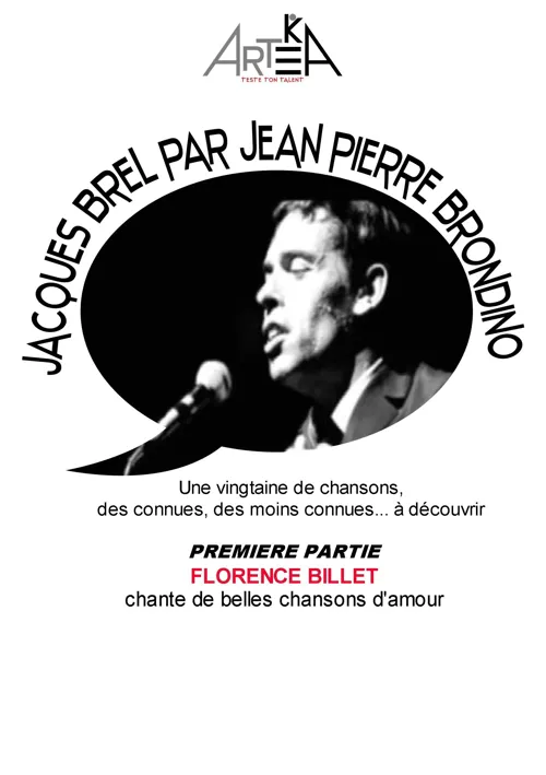 Affiche de Jacques Brel par Jean-Pierre Brondino | + première partie: Florence Billet