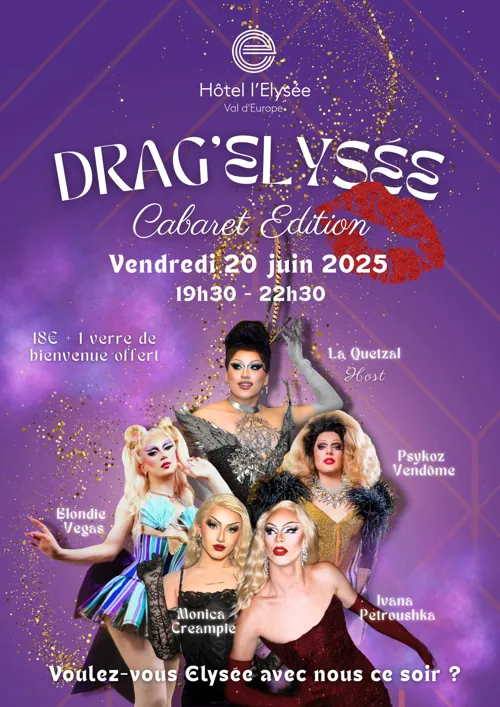 Affiche de Soirée Drag'Elysée - Cabaret Edition