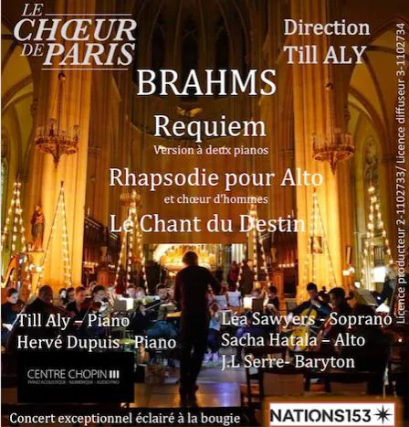 Affiche de Brahms : concert éclairé à la bougie