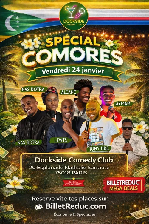 Affiche de Dockside Comedy Club | Spécial Comores
