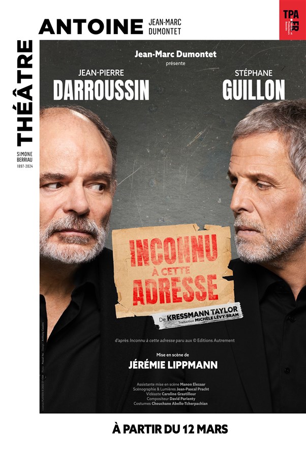 Inconnu à cette adresse | Théâtre Antoine | BilletReduc.com