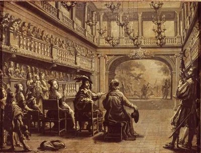 Représentation de Mirame au palais Cardinal devant Louis XIII et Anne d’Autriche