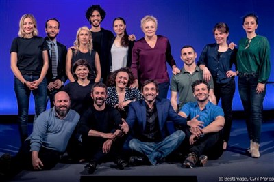 la troupe à Palmade, avec Muriel Robin