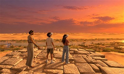 visiteurs pendant l'ascension de Khéops