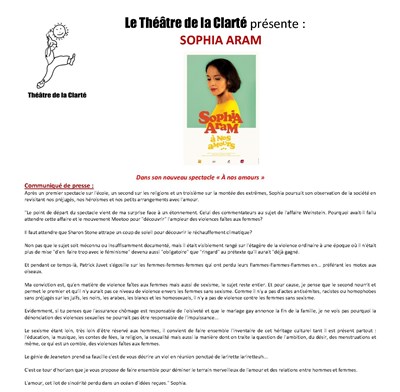 Photo 1 de Sophia Aram | Nouveau spectacle