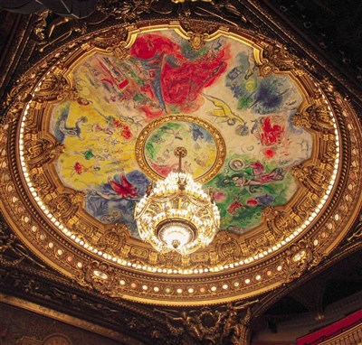 Le fameux plafond de l'Opéra peint par Marc Chagall