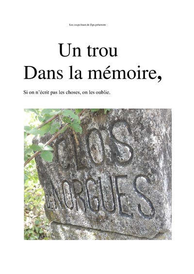 Photo 1 de Un trou dans la mémoire