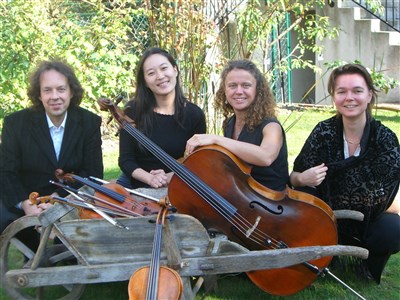 Photo 1 de Quintettes de Mozart et de Brahms | par le quatuor Antarès et Bruno Habif