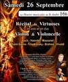 Récital de Virtuoses : Violon et Violoncelle solo et duo - Eglise Saint André de l'Europe