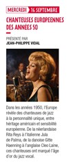 Les chanteuses Européennes des Années 50 - Salons Mauduit