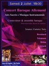 Concert Baroque Allemand : Contre-ténor & ensemble baroque - Eglise Saint-Eugène Sainte-Cécile