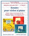 Sonates pour Violon et Piano : Mozart-Beethoven-Schumann - Temple des Batignolles