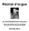 Concert d'orgue par Andrea Macinanti (Bologne, Italie), concertiste international - Eglise St Antoine des Quinze-Vingts